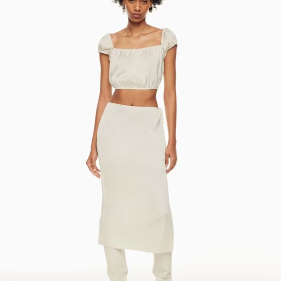 NWT Medium Black Wilfred Aritzia Ethereal Satin Blouse - Picture 7 of 8